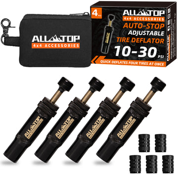 Adjustable Auto-Stop Air-Down Deflator, 10-30 PSI, 4PCS