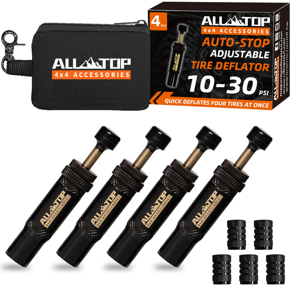 Adjustable Auto-Stop Air-Down Deflator, 10-30 PSI, 4PCS