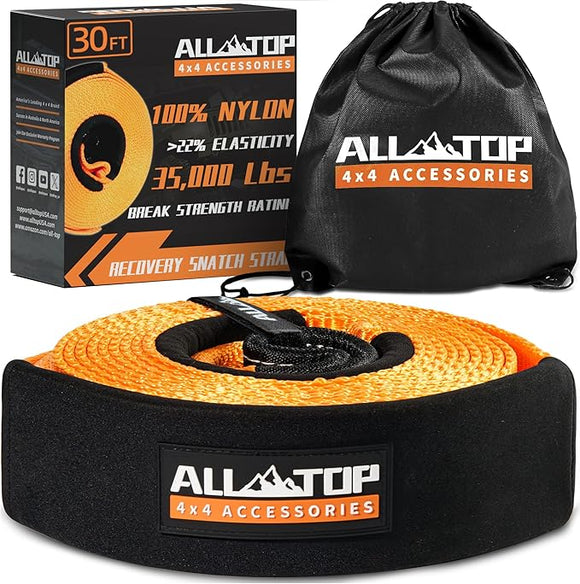 100% Nylon Recovery Tow Strap - 3in x 30ft - 35,000 Lbs