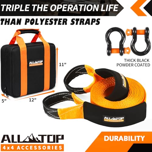 Recovery Strap Kit w/ Shackles: Strap 3in x 20ft - 35,000 Lbs