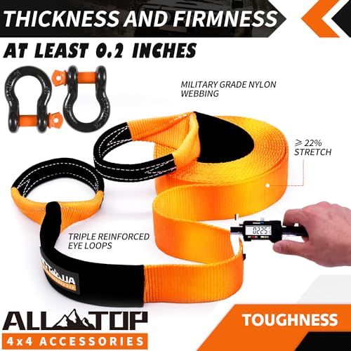 Recovery Strap Kit w/ Shackles: Strap 4in x 30ft - 46,500 Lbs