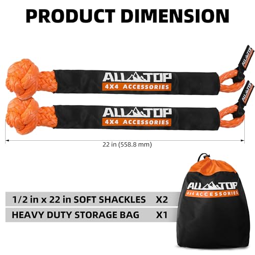 Synthetic Soft Shackles 1/2in x 22in - 48,300 Lbs - 2 PCS