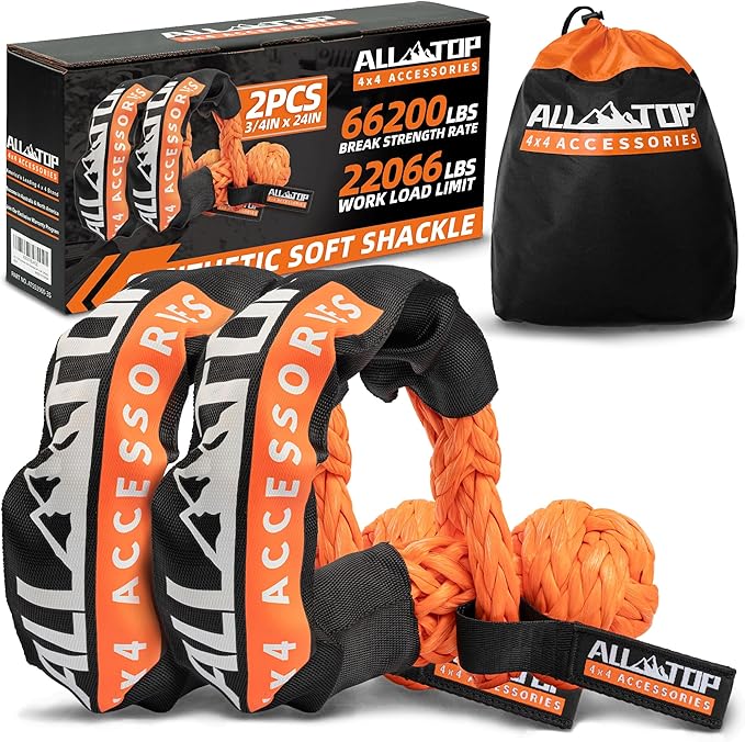 Synthetic Soft Shackles 3/4in x 24in - 66,200 Lbs - 2 PCS | ALL-TOP