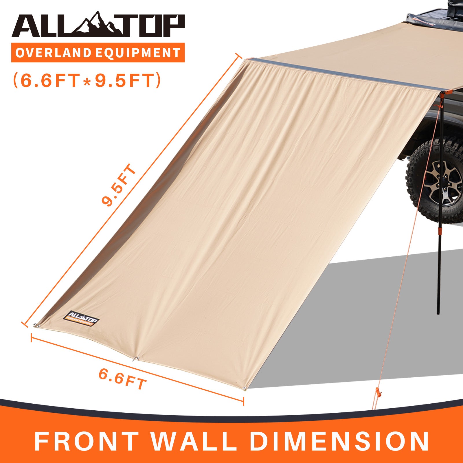 ALL-TOP Awning Wall (Front) - 6.6ft x 9.5ft