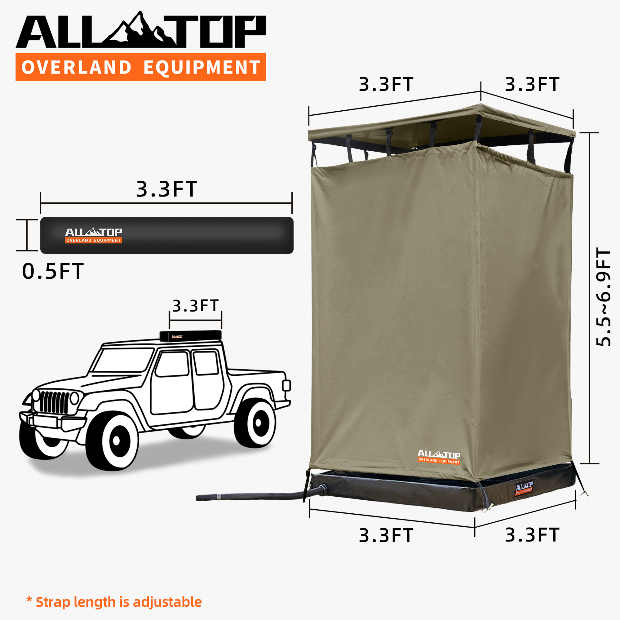 nomad shower tent Rooftop Awning Shower Room / Restroom