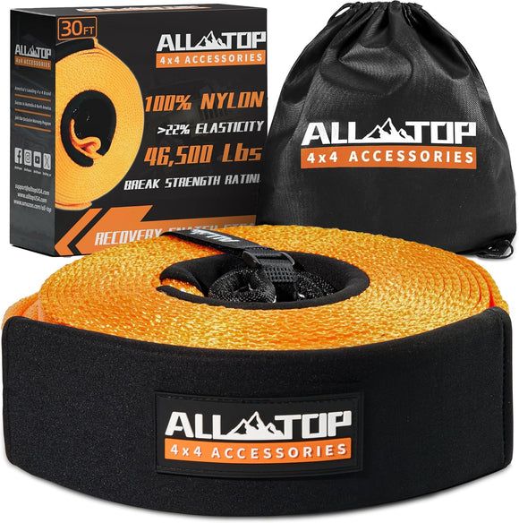 100% Nylon Recovery Tow Strap - 4in x 30ft - 46,500 Lbs