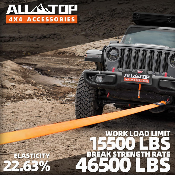 100% Nylon Recovery Tow Strap - 4in x 30ft - 46,500 Lbs