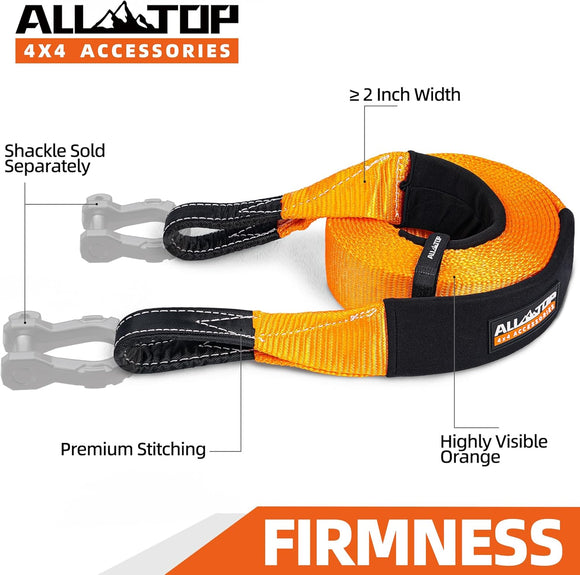100% Nylon Recovery Tow Strap - 4in x 30ft - 46,500 Lbs