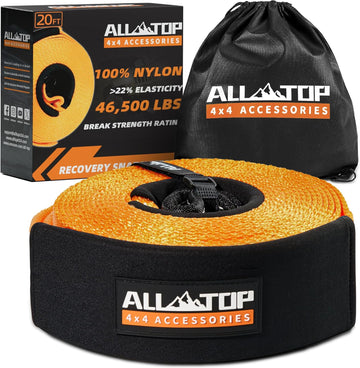 100% Nylon Recovery Tow Strap - 4in x 20ft - 46,500 Lbs