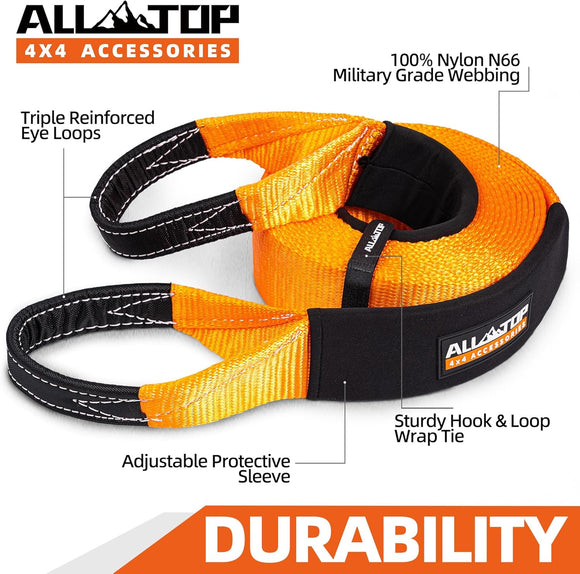 100% Nylon Recovery Tow Strap - 4in x 20ft - 46,500 Lbs