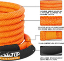 Kinetic Recovery Rope - 1in x 30ft - 48,000 Lbs - Orange w/ Shackles-2