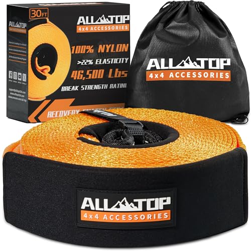 100% Nylon Recovery Tow Strap - 4in x 30ft - 46,500 Lbs