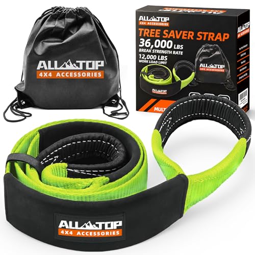 Tree Saver, Winch Extension Strap - 3in x 8ft - 32,000 Lbs（Green）