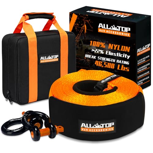 Recovery Strap Kit w/ Shackles: Strap 4in x 30ft - 46,500 Lbs