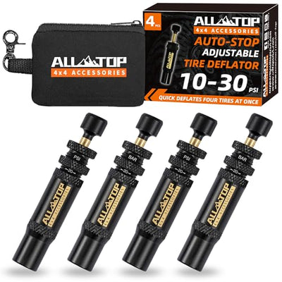Adjustable Auto-Stop Air-Down Deflator, 10-30 PSI, 4PCS