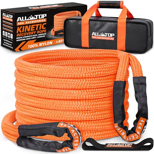 Kinetic Recovery Rope - 1in x 20ft - 48,000 Lbs - Orange