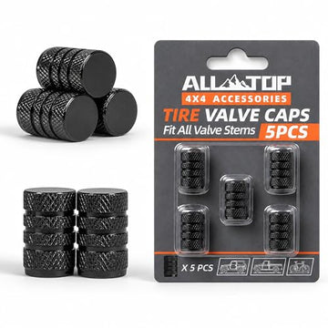 ALL-TOP Tire Valve Stem Cap Kit(5 Valve caps / Black)