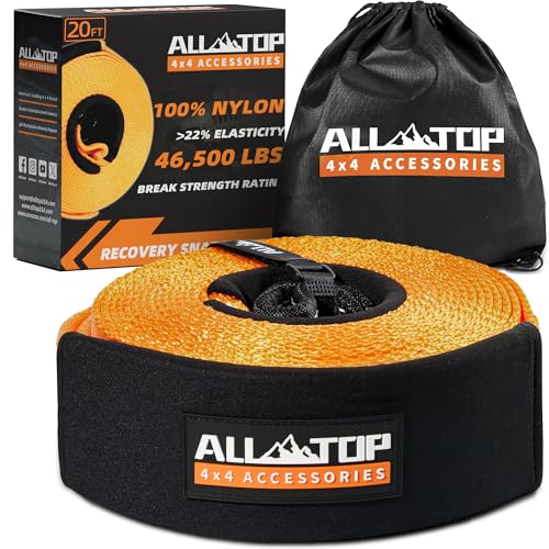 100% Nylon Recovery Tow Strap - 4in x 20ft - 46,500 Lbs