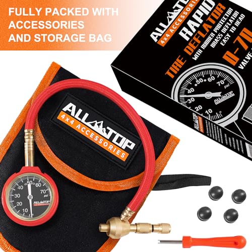 Rapid Tire Deflator w/ Gauge, 0-70 PSI