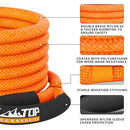 Kinetic Recovery Rope - 1in x 30ft - 48,000 Lbs - Orange w/ Shackles-2