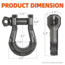 D Ring Shackle 3/4" Fully Forged with 7/8 Pin - 79500Lbs - 2PCS-2