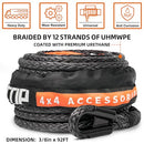 Synthetic Winch Rope Cable - 3/8" x92ft - 25500LBS-2