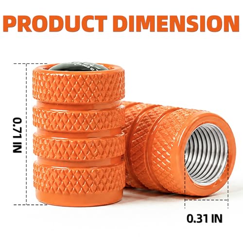 ALL-TOP Tire Valve Stem Cap Kit(5 Valve caps / Orange)