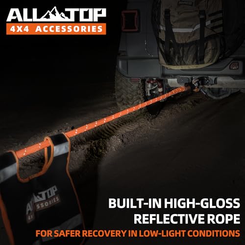 Kinetic Recovery Rope (Reflective) - 1in x 30ft - 48,000 Lbs - Orange