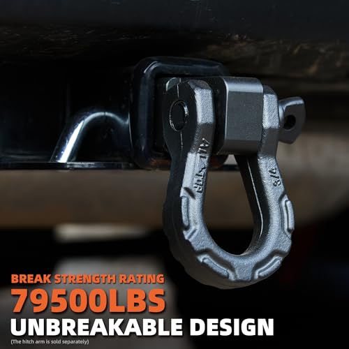 D Ring Shackle 3/4" Fully Forged with 7/8 Pin - 79500Lbs - 2PCS