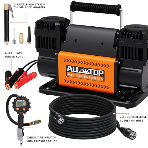 Air Compressor Kit Dual Cylinder - w/ Digital Pressure Gauge 12.35 ft³/Min - 12V DC