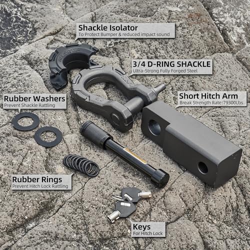 Extreme Forged Shackle Hitch Receiver w/Trailer Lock - 79300Lbs MBS 11000Lbs WLL