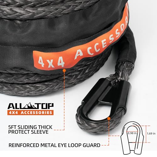 Synthetic Winch Rope Cable - 9/16" x76ft - 35000LBS