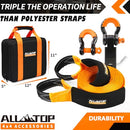 Recovery Strap Kit w/ Hitch Receiver & Shackles: Strap 3in x 30ft - 35,000 Lbs-3