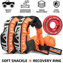 Soft Shackles + Recovery Ring Set: 2PCS x 66,200 Lbs Shackles +  Recovery Ring（red）-3