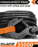 Synthetic Winch Cable w/ Forged Winch Hook - 9/16in x 76ft - 35000LBS-4