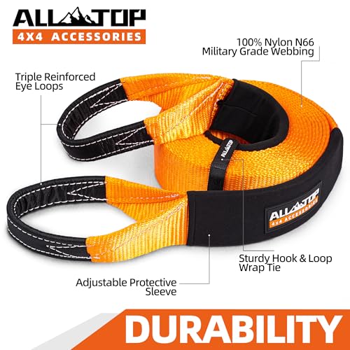 100% Nylon Recovery Tow Strap - 4in x 20ft - 46,500 Lbs