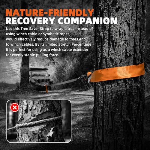 Tree Saver, Winch Extension Strap - 3in x 8ft - 32,000 Lbs