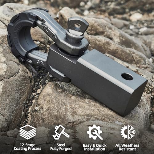 Extreme Forged Shackle Hitch Receiver w/Quick Release Pin - 79300Lbs MBS 11000Lbs WLL