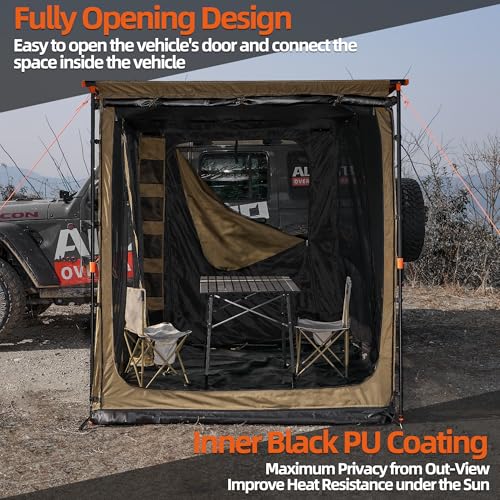 Awning Room with Floor  6.6' x 8.2' - Black Coating