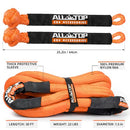 Kinetic Recovery Rope Kit w/ 2 Soft Shackles - 1.5in x 30ft - 83000Lbs - Orange-5