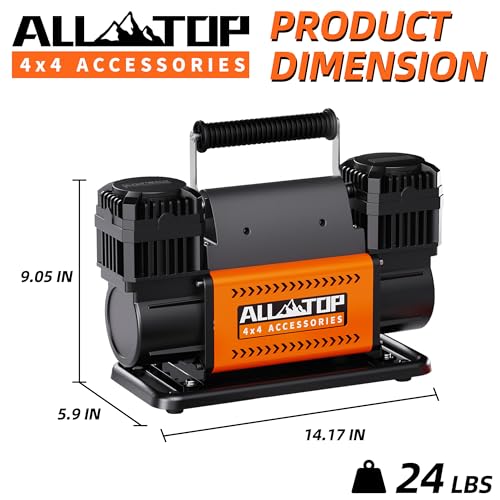 Air Compressor Kit Dual Cylinder - w/ Digital Pressure Gauge 12.35 ft³/Min - 12V DC