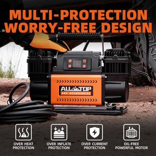 Air Compressor Kit Dual Cylinder w/LCD Control Panel -150PSI - 12.35 ft³/Min - 12V DC