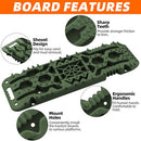 2Pcs Recovery Board with build-in Jack Base & Mounting Kit (Army Green)-5