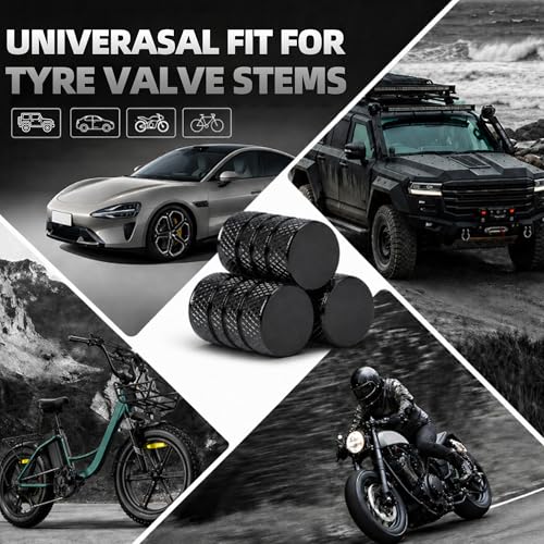 ALL-TOP Tire Valve Stem Cap Kit(5 Valve caps / Black)