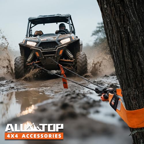 Synthetic Winch Cable w/ Forged Winch Hook - 1/4in x 50ft - 9,500 Lbs