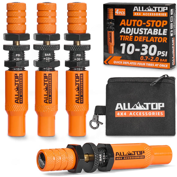 Adjustable Auto-Stop Air-Down Deflator, 10-30 PSI, 4PCS (2nd Gen)