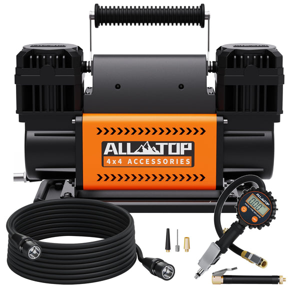 Air Compressor Kit Dual Cylinder - w/ Digital Pressure Gauge 12.35 ft³/Min - 12V DC