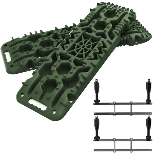 2Pcs Recovery Board with build-in Jack Base & Mounting Kit (Army Green)