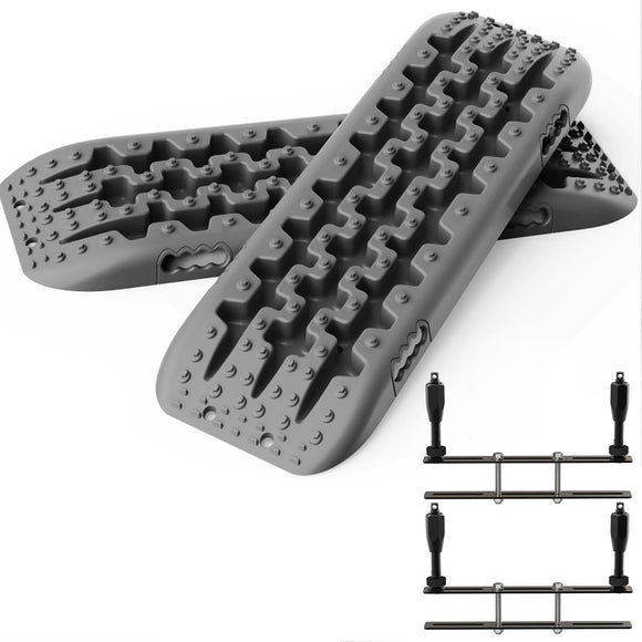 2PCS Recovery Traction Boards & Mounting Kit, 3rd Gen (Grey)