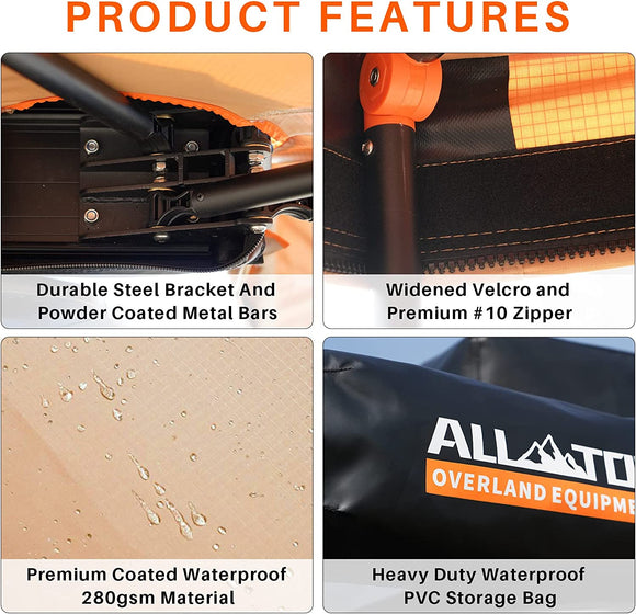 Rooftop Vehicle Awning 270 Degree- 8.2ft